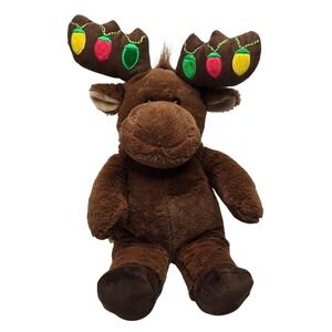Build-A-Bear Hal Christmas Moose Plush Brown Holiday Lights Antlers 15 inch 2010